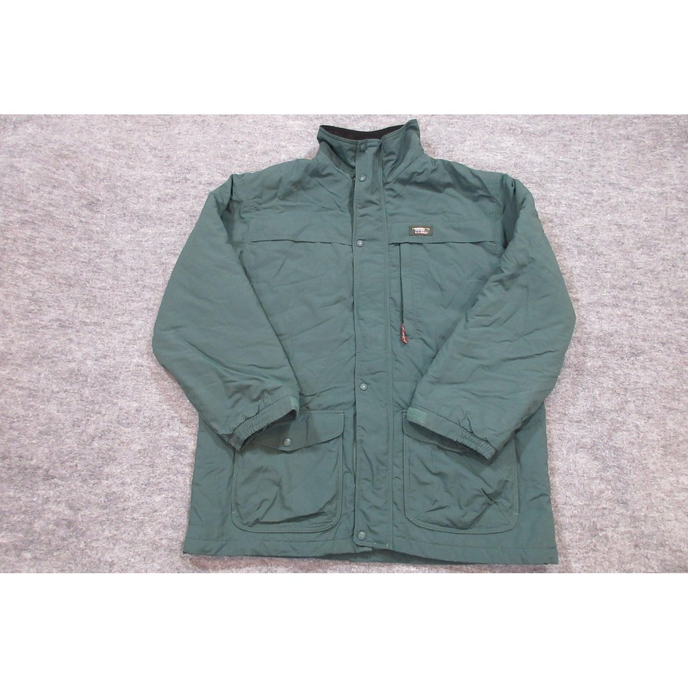 Vintage LL Bean Jacket Mens‎ XL Green Nylon Insulated Winter Coat Hiking Outdoor